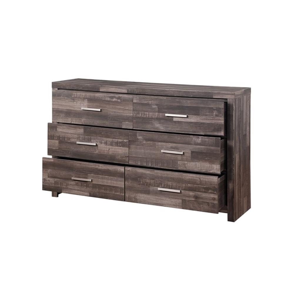 Acme Juniper Modern Composite Wood 6-Drawer Bedroom Dresser in Dark Cherry - Stylish Storage Solution for Bedroom, Closet & Nursery Organization