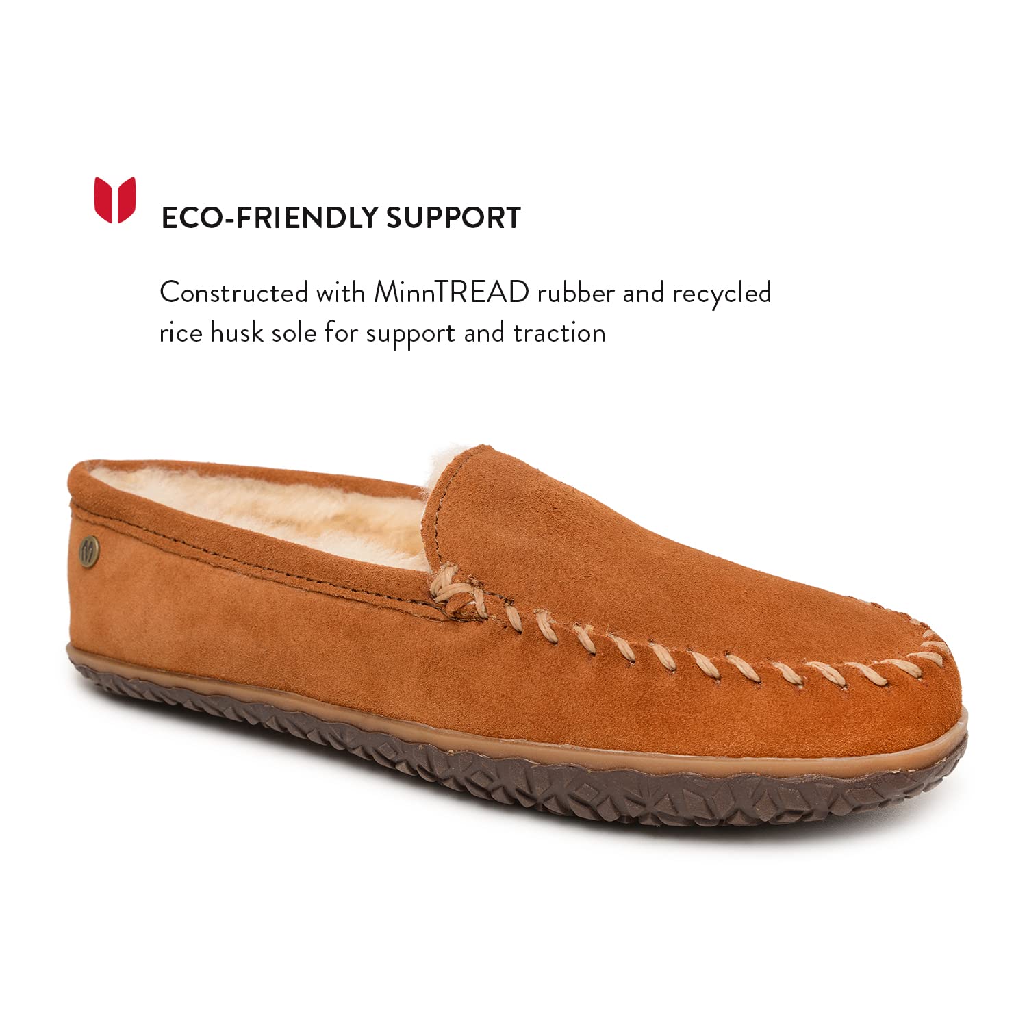 Minnetonka Tobie Men's Suede Moccasin Slippers - Fur Lined Sheepskin Indoor Outdoor House Shoes with Durable Sole for Comfort & Warmth - Perfect for Winter, Home, Office & Casual Wear