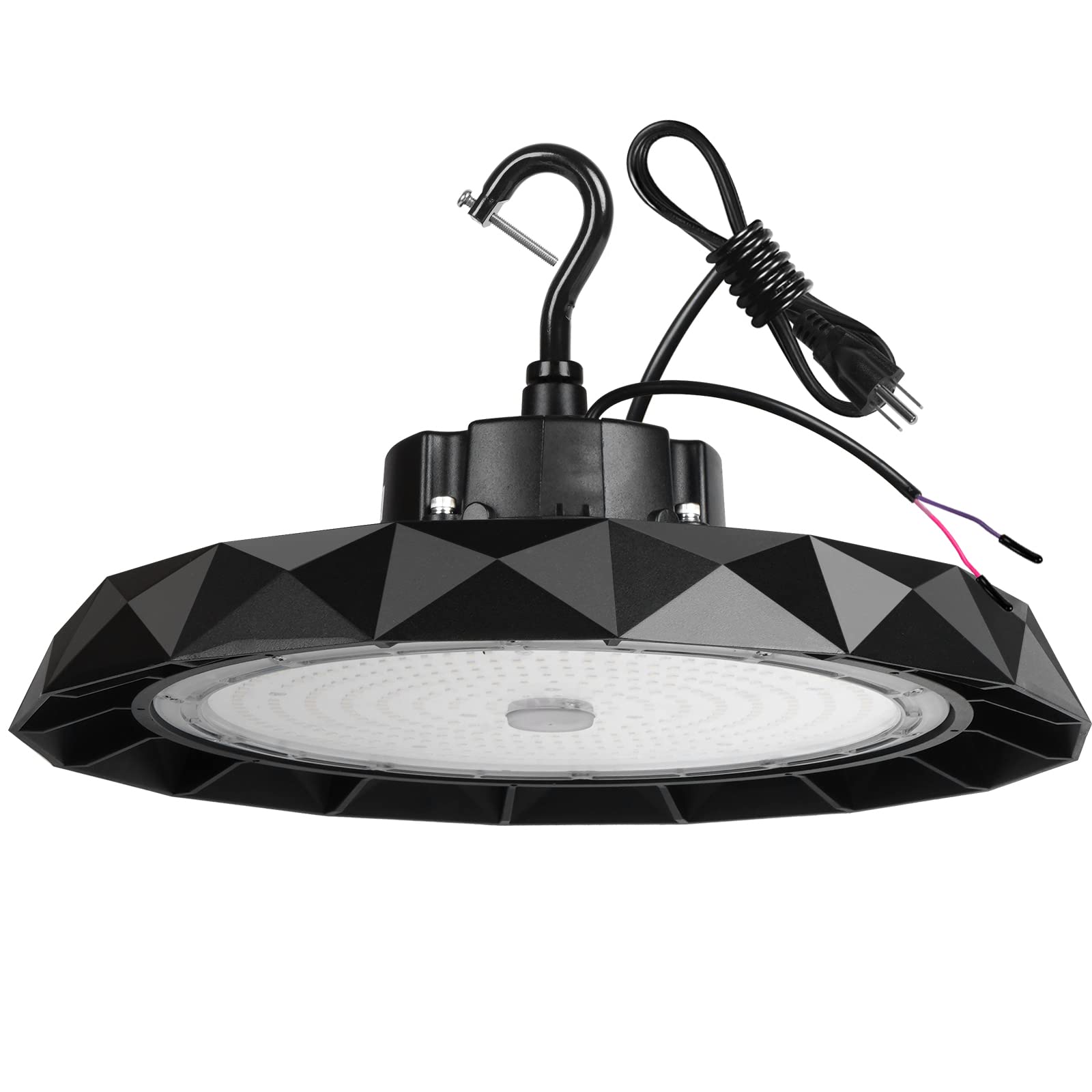 150W UFO LED High Bay Light - ETL Certified, Dimmable 5000K 22500LM - Shop & Warehouse Lighting with 5ft US Plug - Perfect for Industrial, Commercial, and Retail Spaces