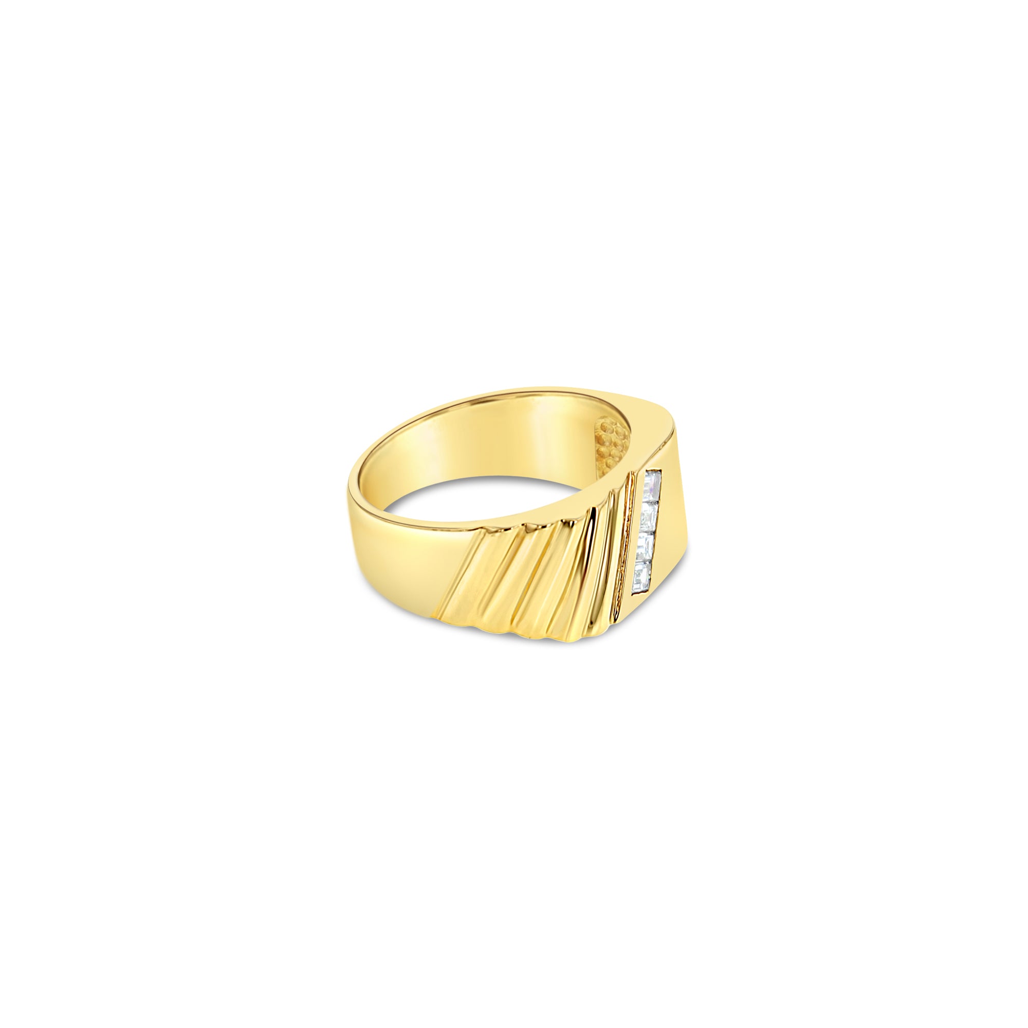 14k Yellow Gold Diagonal Baguette Diamond Wedding Band - 0.33cttw Elegant Stackable Ring for Bridal Sets, Anniversary Gifts & Special Occasions