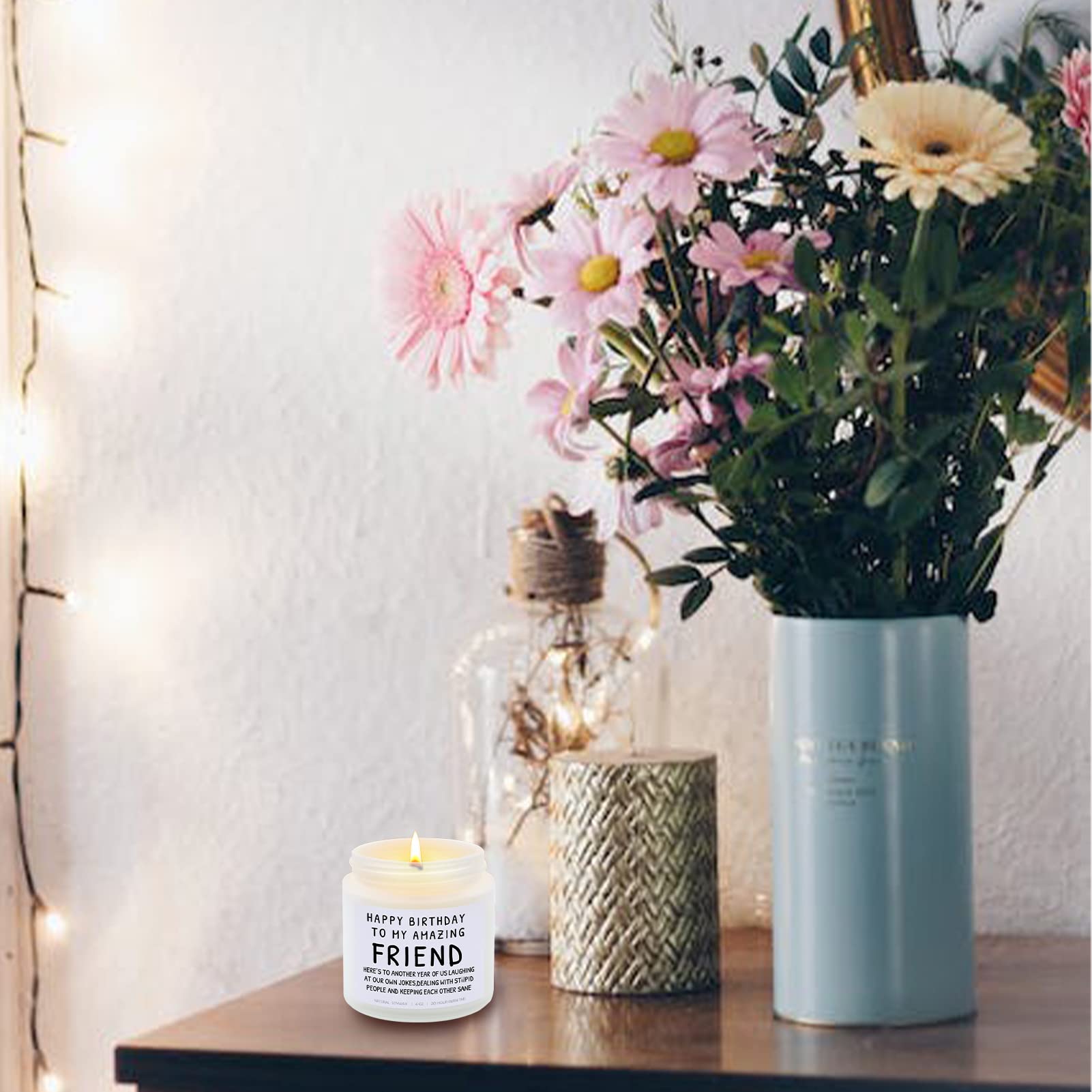 Funny Happy Birthday Gifts for Women - Best Friend, Coworker & Bestie Present - Lavender Scented Candle Gift for Mom, Christmas & Mother's Day - Perfect for Relaxation, Home Decor & Stress Relief