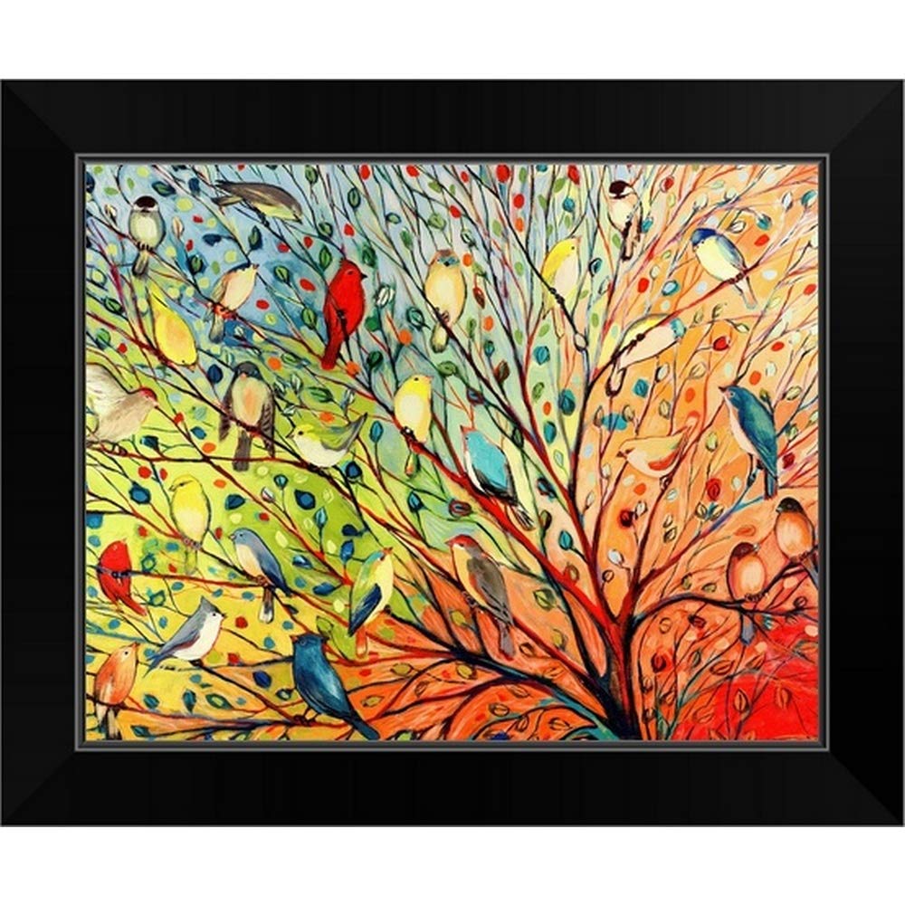 Twenty Seven Birds Black Framed Canvas Art Print - Handmade Bird Wall Decor for Living Room, Bedroom & Office - Premium Gallery-Wrapped Framed Artwork