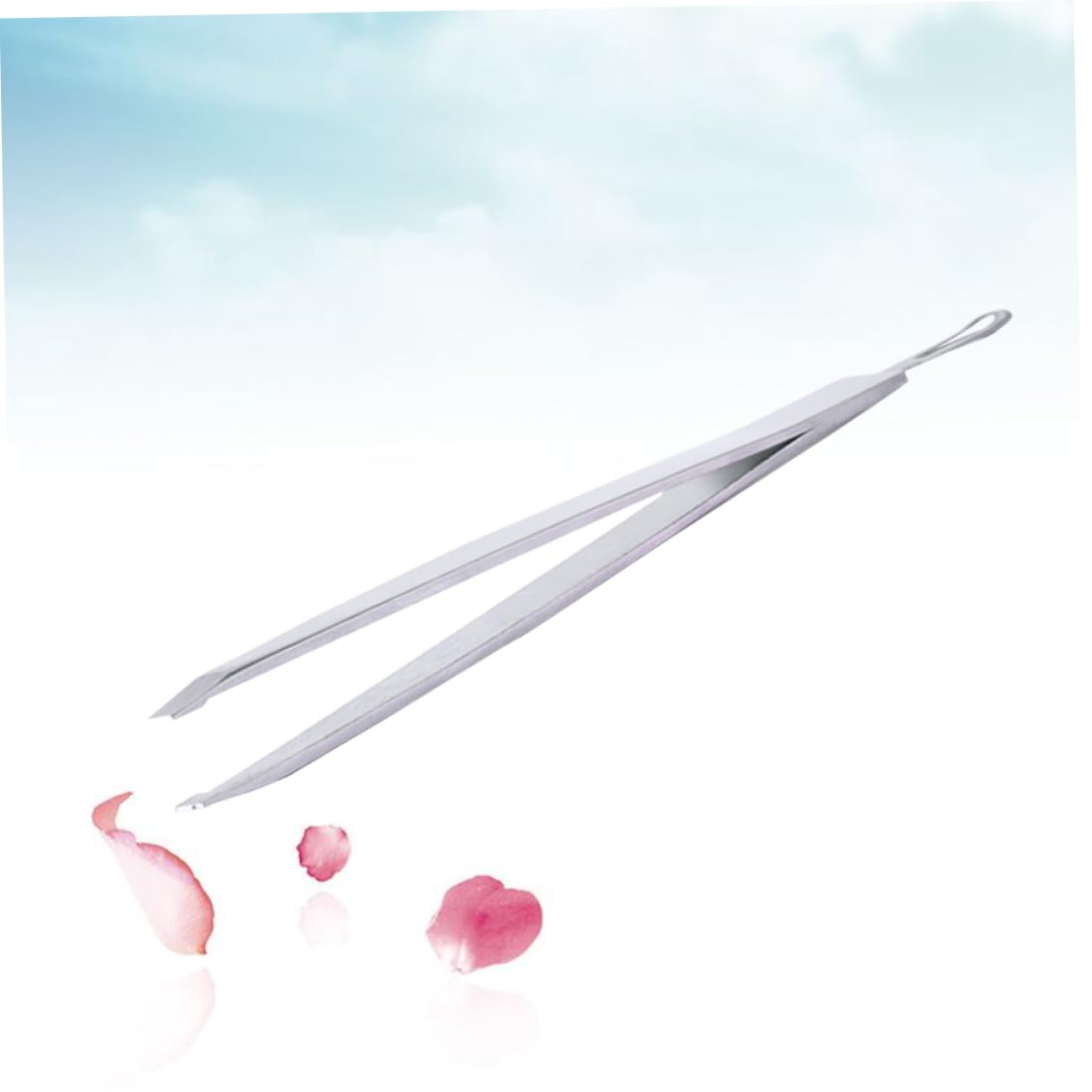 1pc Stainless Steel Eyebrow Tweezers - Precision Eyelash & Lash Cluster Tweezers for Professional Makeup - Silver Eyebrow Clip & Grooming Tool - Perfect for Salon, Home Use & Travel Kit