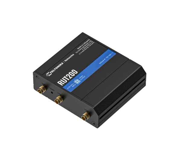 Teltonika RUT200 4G LTE Cat4 Industrial M2M IoT Router with O2 Data SIM Card - High-Speed Wireless Networking for Remote Monitoring, Smart Factories, and Fleet Management