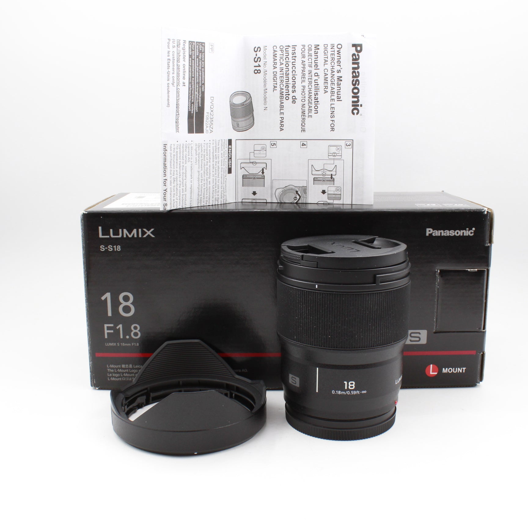 Panasonic Lumix S 18mm f/1.8 Lens (Leica L Mount) - Open Box Excellent Condition | Wide-Angle Prime Lens for Portrait & Landscape Photography