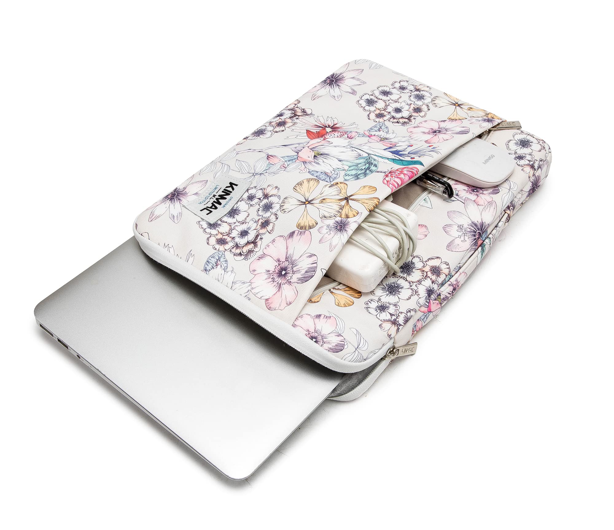 360° Padded Water-Resistant Laptop Sleeve Case with Handle - Compatible with MacBook Pro 13-inch, MacBook Air 13-inch, iPad Pro 11-inch & 12-13.3 inch Laptops - Floral Design for Work, School & Travel Protection