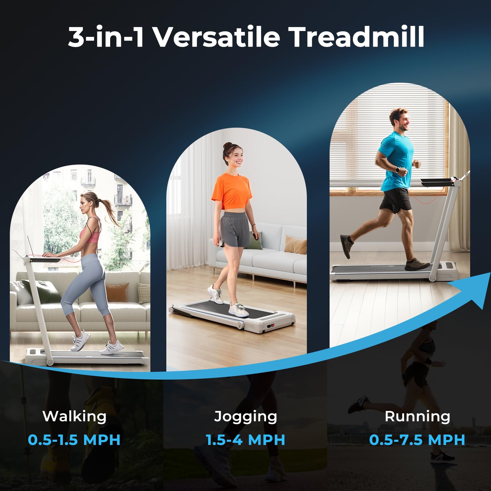 Goplus 3-in-1 Folding Treadmill with Large Desk - 2.5HP Electric Treadmill with LED Display, Bluetooth Speakers & Remote Control - Perfect for Home Office Workouts & Walking While Working