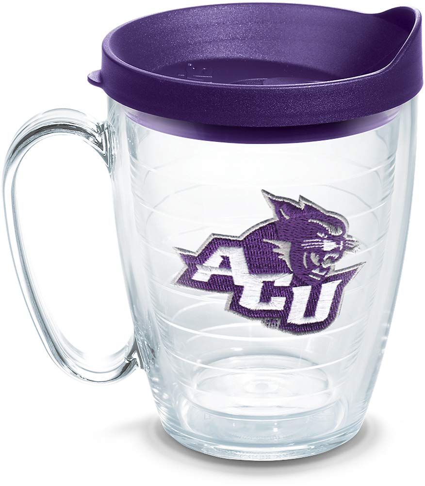 Tervis 16oz Abilene Christian Wildcats Insulated Tumbler with Emblem & Royal Purple Lid - Clear Double-Wall Mug for Hot/Cold Drinks - Perfect for School, Office, Travel & Game Day