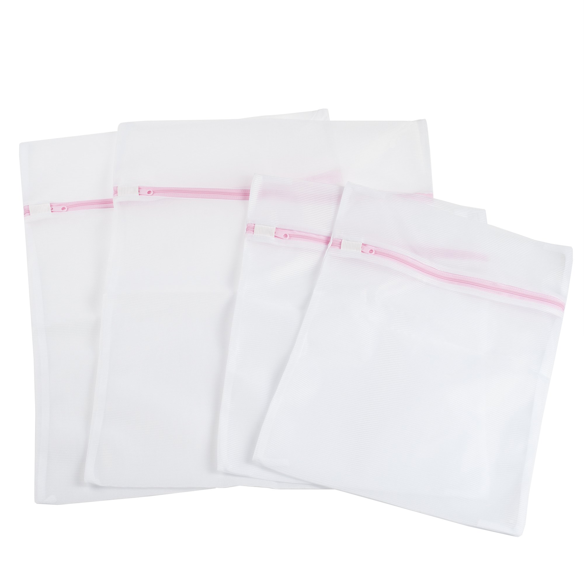 Premium Mesh Laundry Bags Set of 4 - Zippered Delicates Wash Bags for Travel, Gym & Home (2 Medium + 2 Large) - Gentle Clothes Organizer for Bras, Underwear, Socks & Baby Clothes | Everyday Home Essentials
