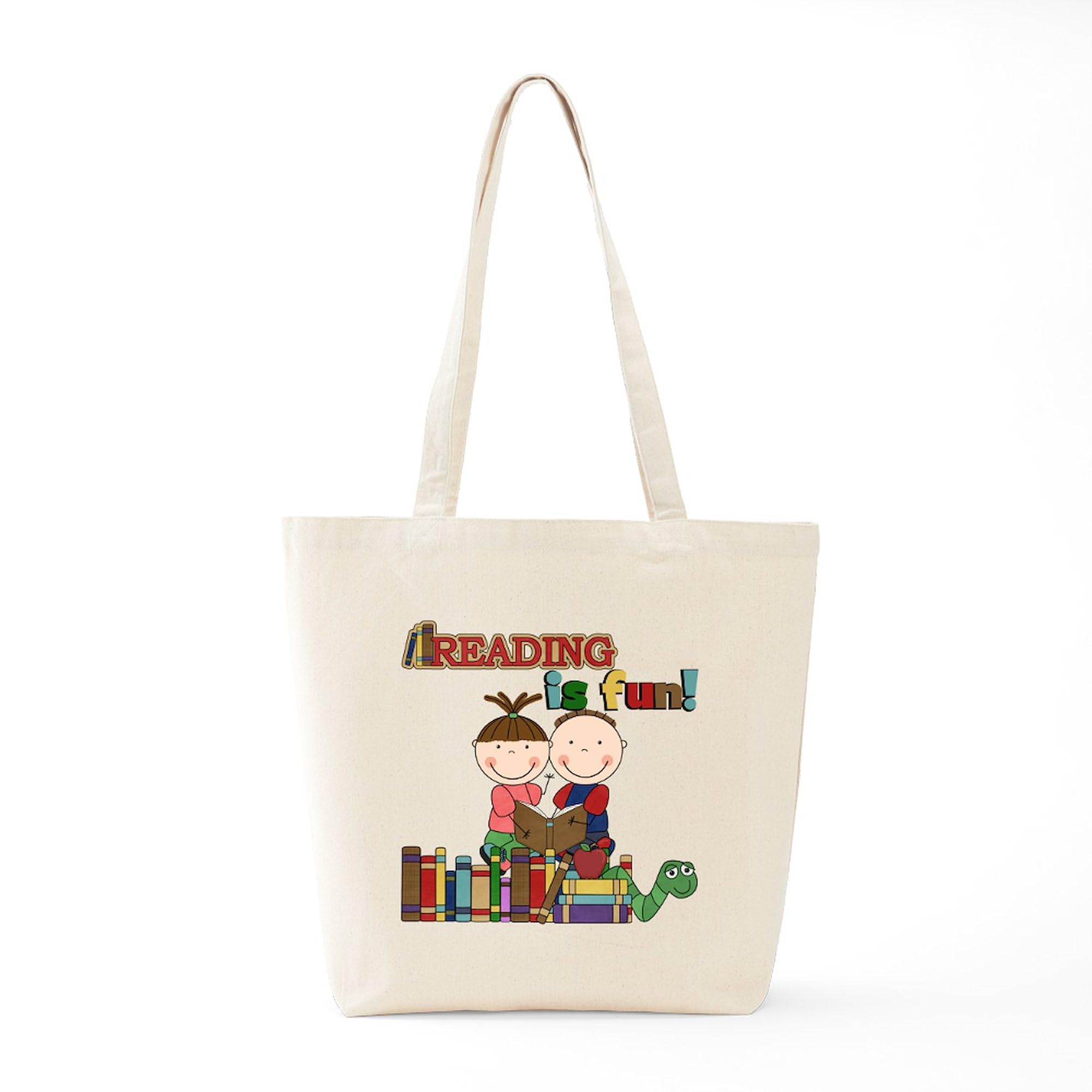 Reading Is Fun Tote Bag - Natural Canvas Reusable Shopping Bag for Book Lovers, Library Visits & Eco-Friendly Grocery Trips