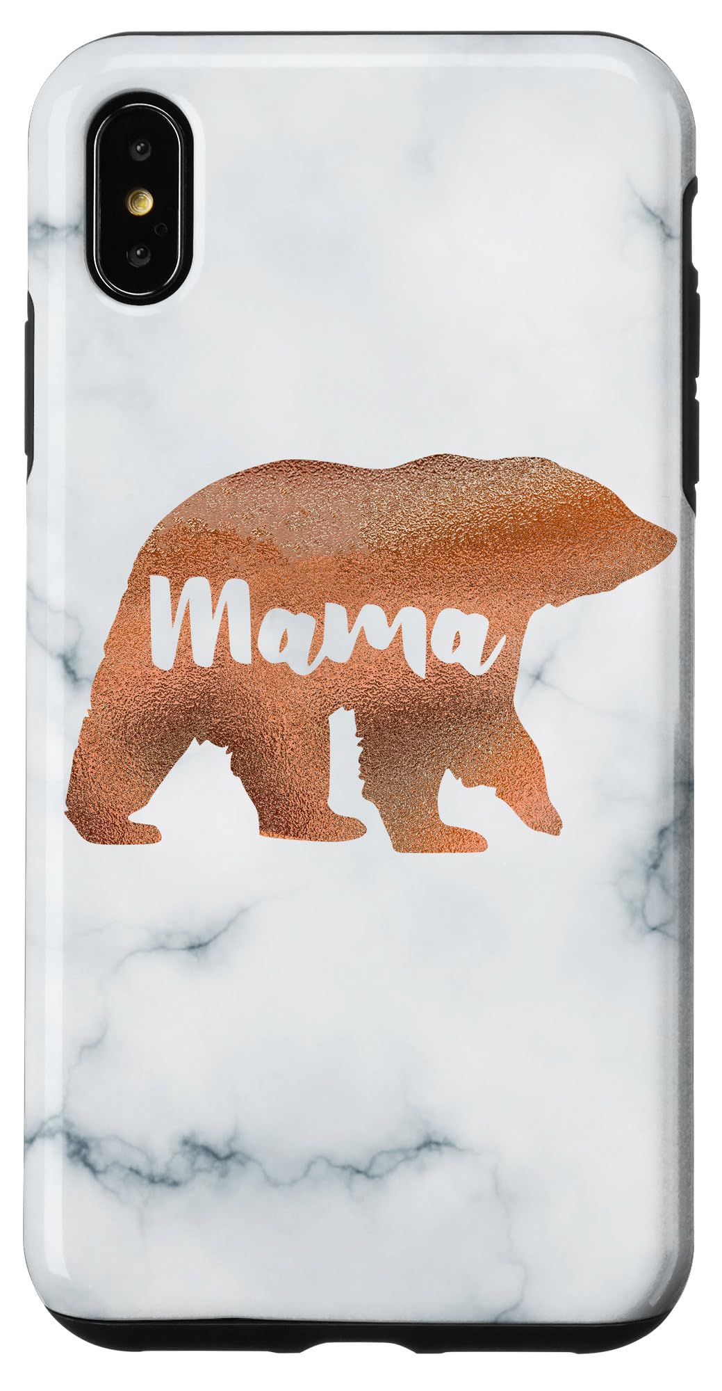iPhone XS Max Case - Rose Gold Mama Bear Design, Black & White Protective Cover for Women & Girls | Perfect for Daily Use, Travel & Gifting