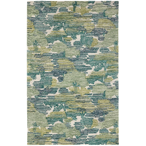 Dash & Albert Ladycross Green Hand Hooked Wool Rug - Soft & Durable Area Rug for Living Room, Bedroom, or Office Decor