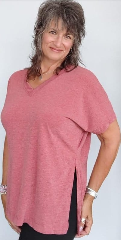 Marsala V-Neck Women's Blouse - Elegant Casual Tops for Work, Date Night & Everyday Wear