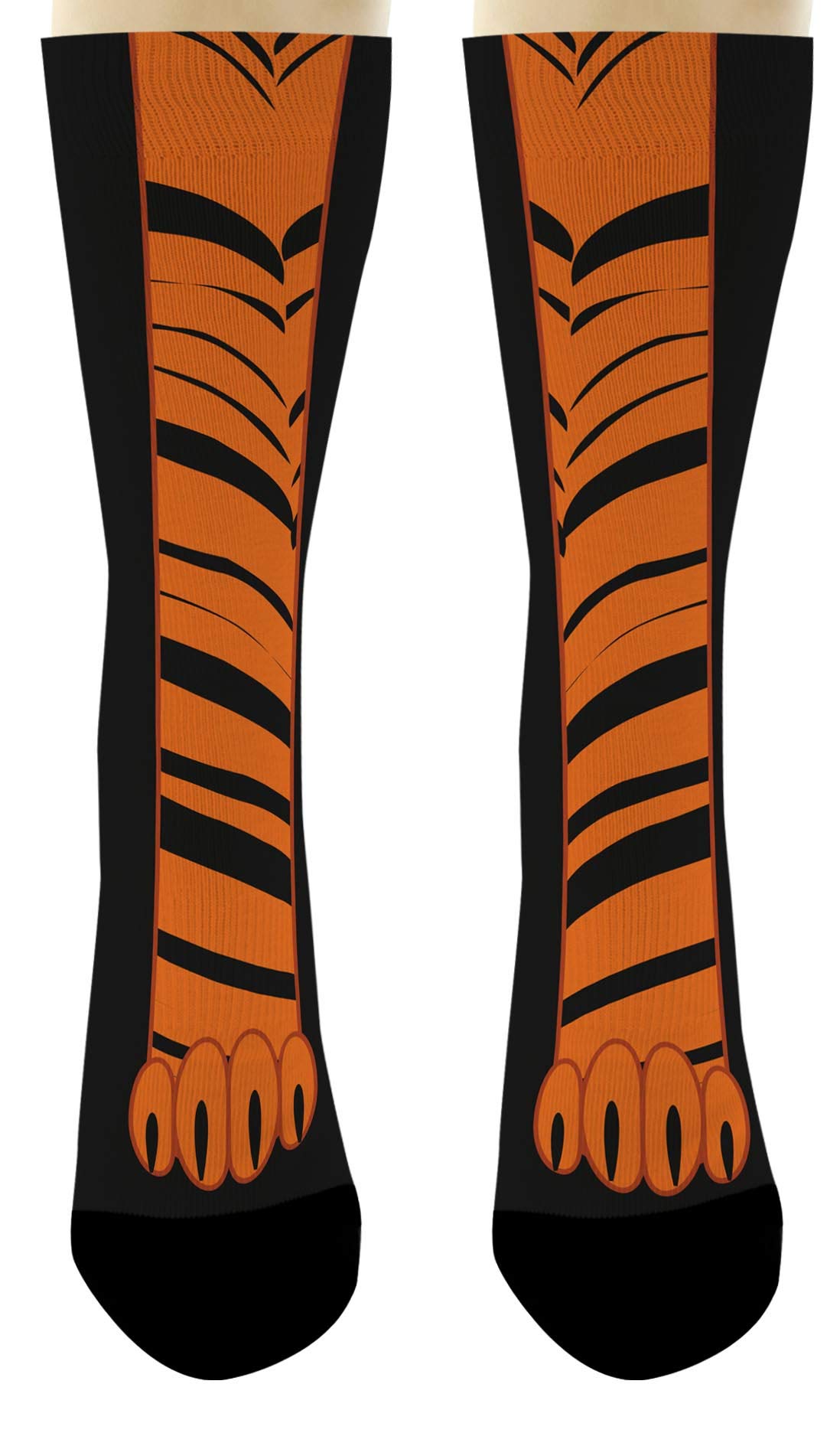 Funny Tiger Crew Socks - Animal Print Novelty Socks for Men & Women - Perfect Tiger Themed Gifts for Big Cat Lovers - Great for Cosplay, Costume Parties & Casual Wear