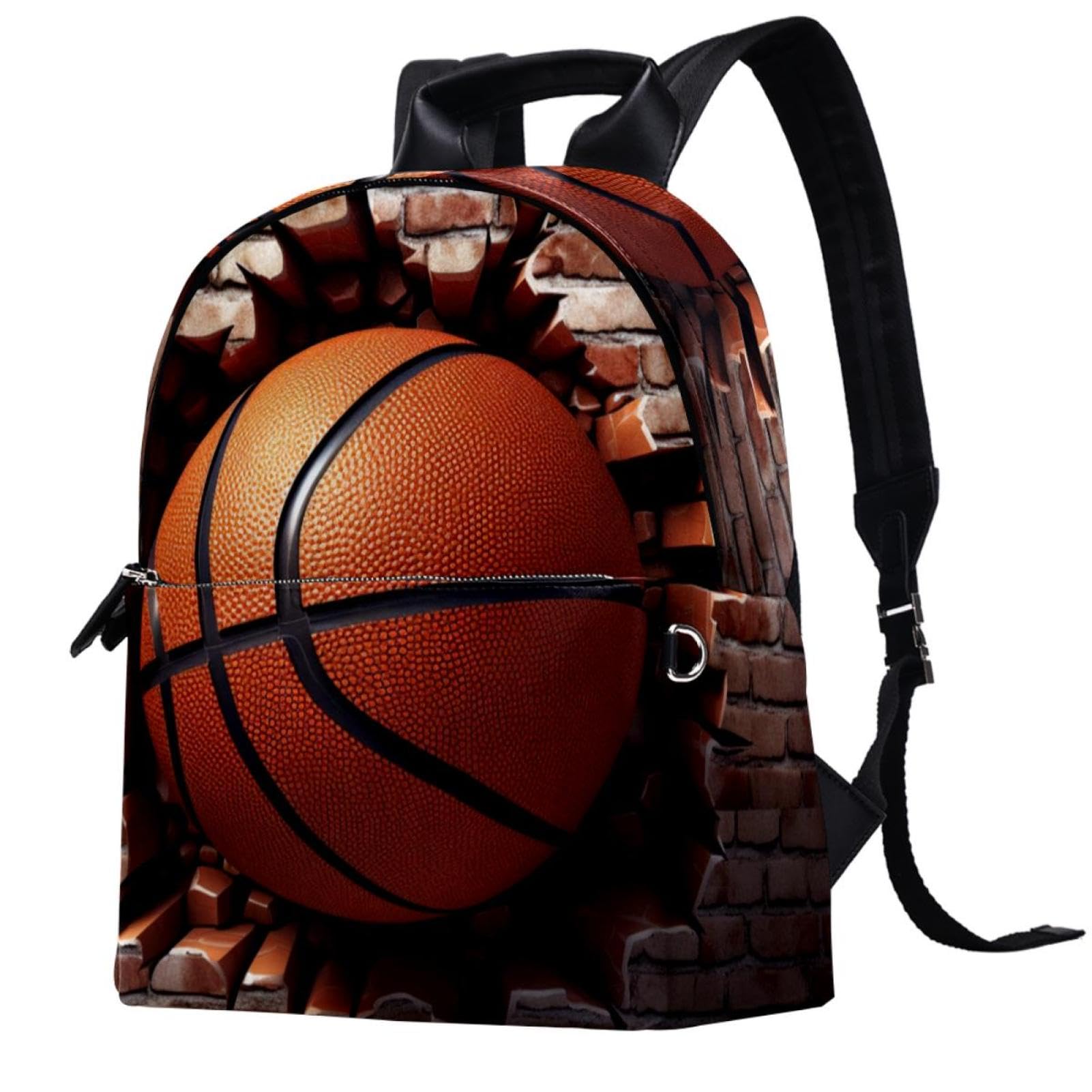 Durable Travel & Work Backpack - Stylish Ball Basketball Wall Texture Design - Perfect for Commuting, Gym, School & Outdoor Adventures