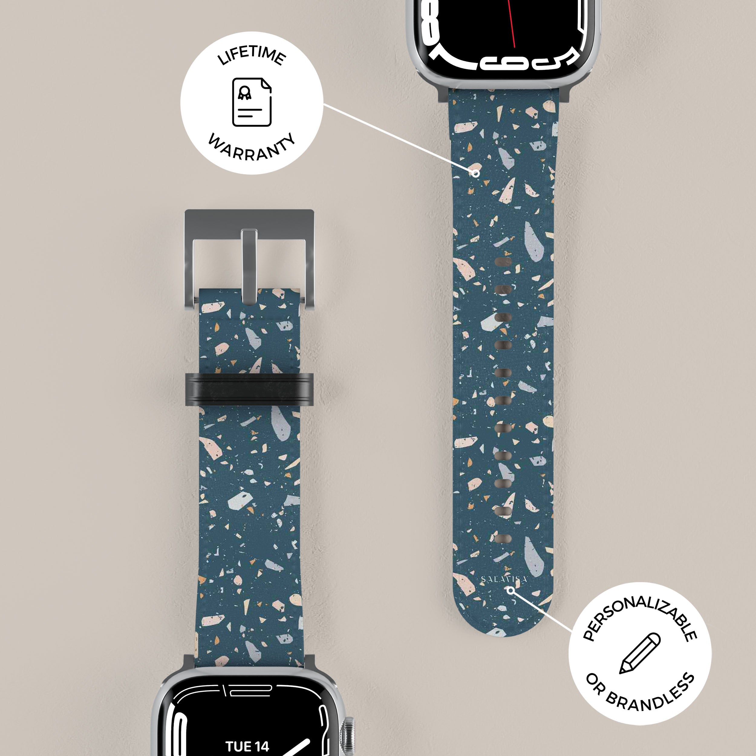 Terrazzo Pattern Apple Watch Band - Stylish & Durable Watch Strap for Women & Men - Perfect for Workouts, Office & Casual Wear
