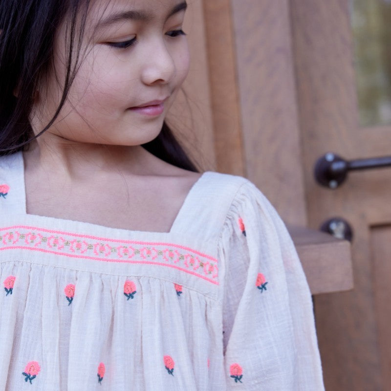 Bonheur du Jour Paris Patty Girl Dress - Rose Petal Floral Print for Special Occasions & Parties