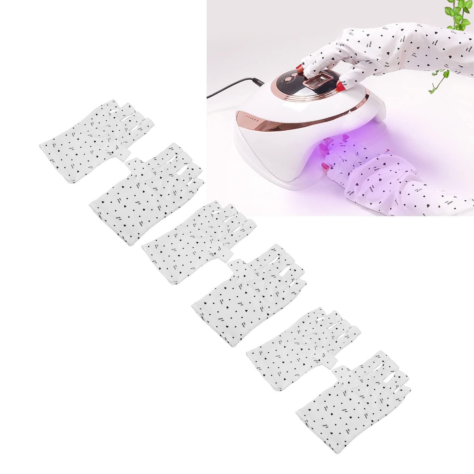 UV Protection Gloves for Gel Nails - Stretchy & Breathable Hand UV Blocking Gloves for Nail Salon, Travel & Outdoor Activities