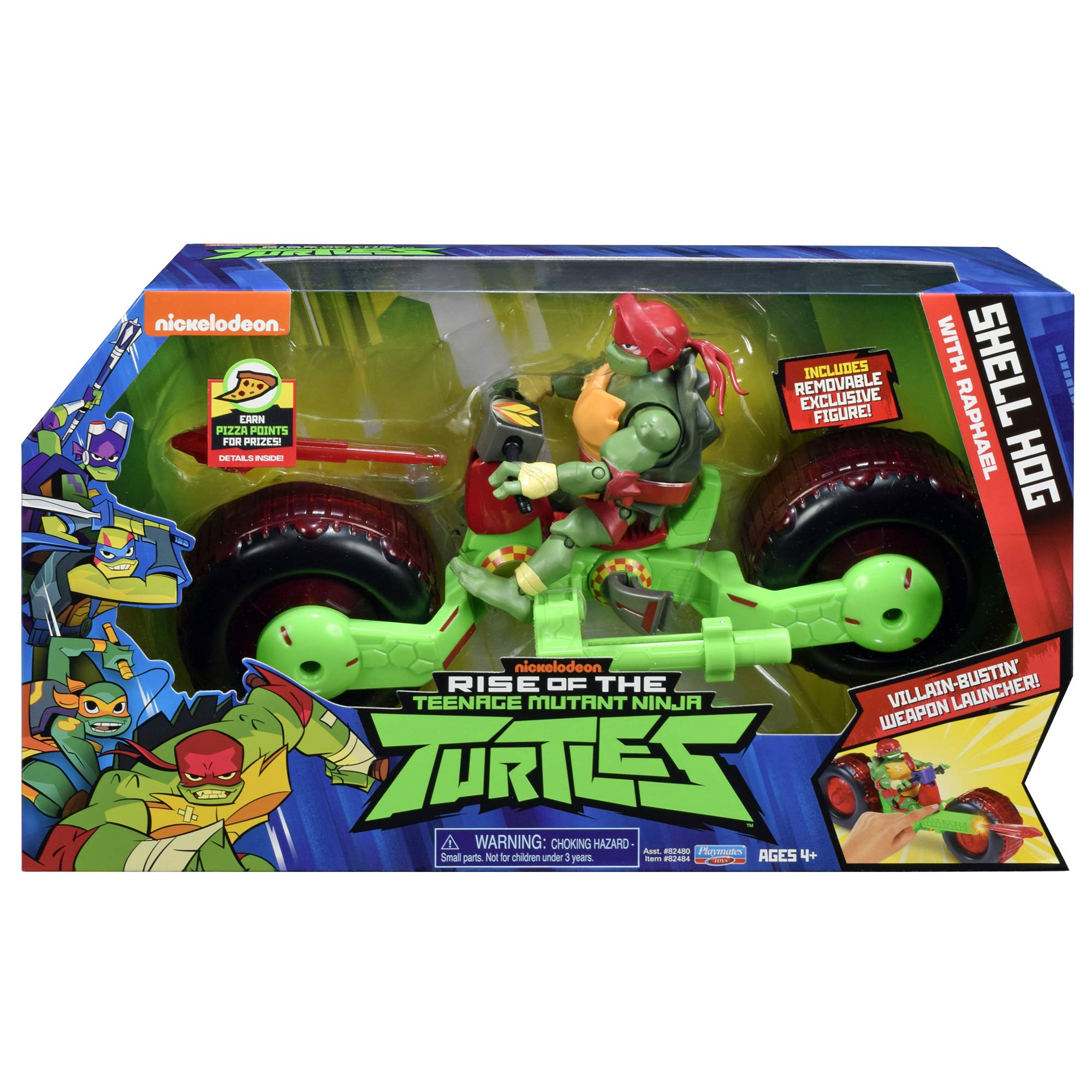 Rise of the Teenage Mutant Ninja Turtles Shell Hog Action Figure with Raphael - Collectible TMNT Toy for Kids & Fans - Perfect for Playtime, Display & Gift Giving