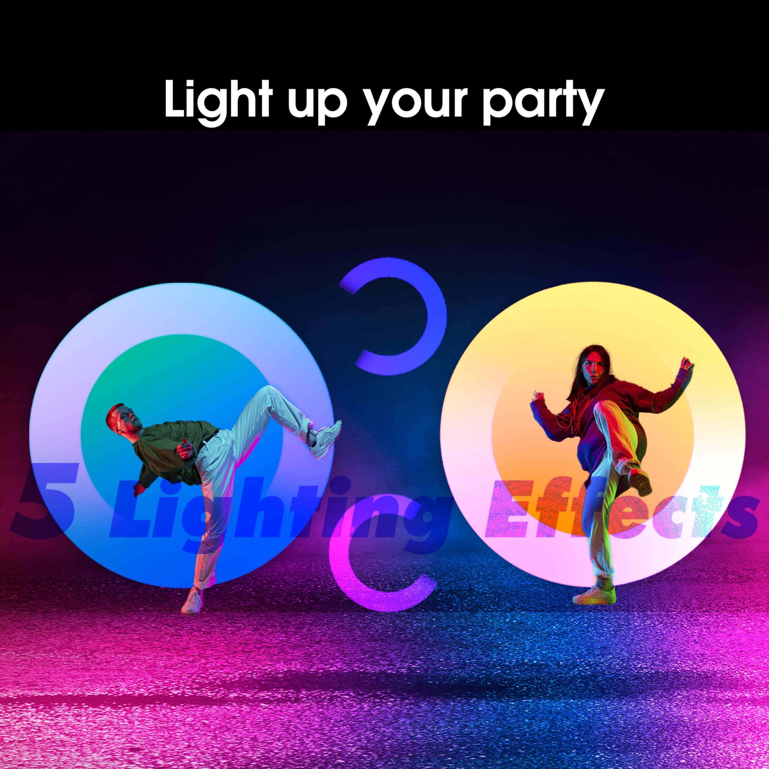 Hisense HP100 Wireless Party Speaker with Subwoofer - 300W 2.0CH Bluetooth 5.0, IPX4 Waterproof, 15-Hour Battery for Outdoor/Indoor DJ, Karaoke & Events - Perfect for Backyard BBQs, Pool Parties & Home Entertainment