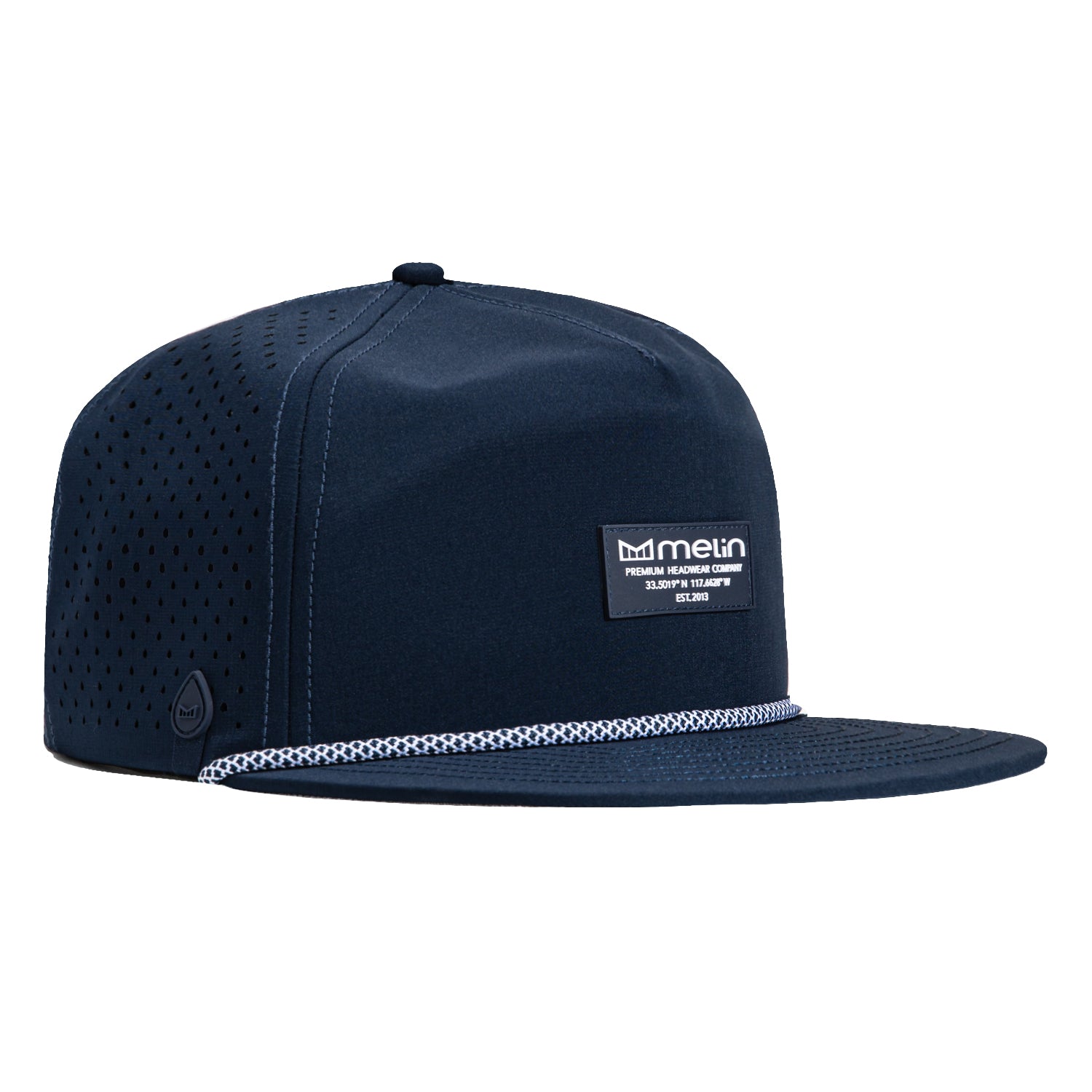 Melin Coronado Brick Hydro Snapback Hat - Navy Blue Adjustable Baseball Cap for Men & Women - Perfect for Outdoor Activities, Sports, and Casual Wear