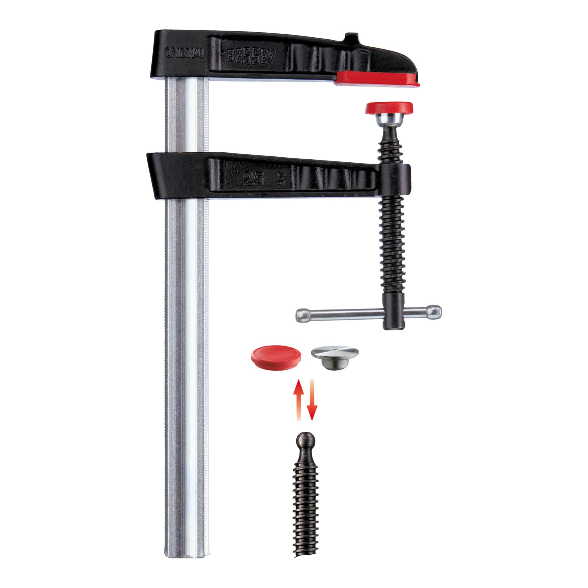 Bessey TG40K Malleable Cast Iron Screw Clamp - 400mm/175mm Capacity, Heavy-Duty Multi-Color Clamp for Woodworking, Metalworking, and DIY Projects