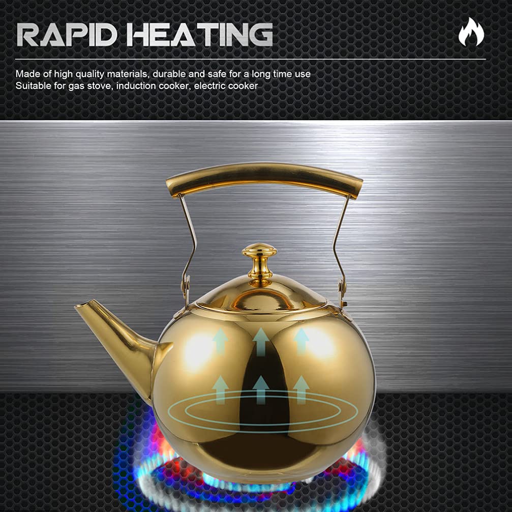 Premium Stainless Steel Tea Kettle with Built-in Strainer - 1.5L Capacity (8.7