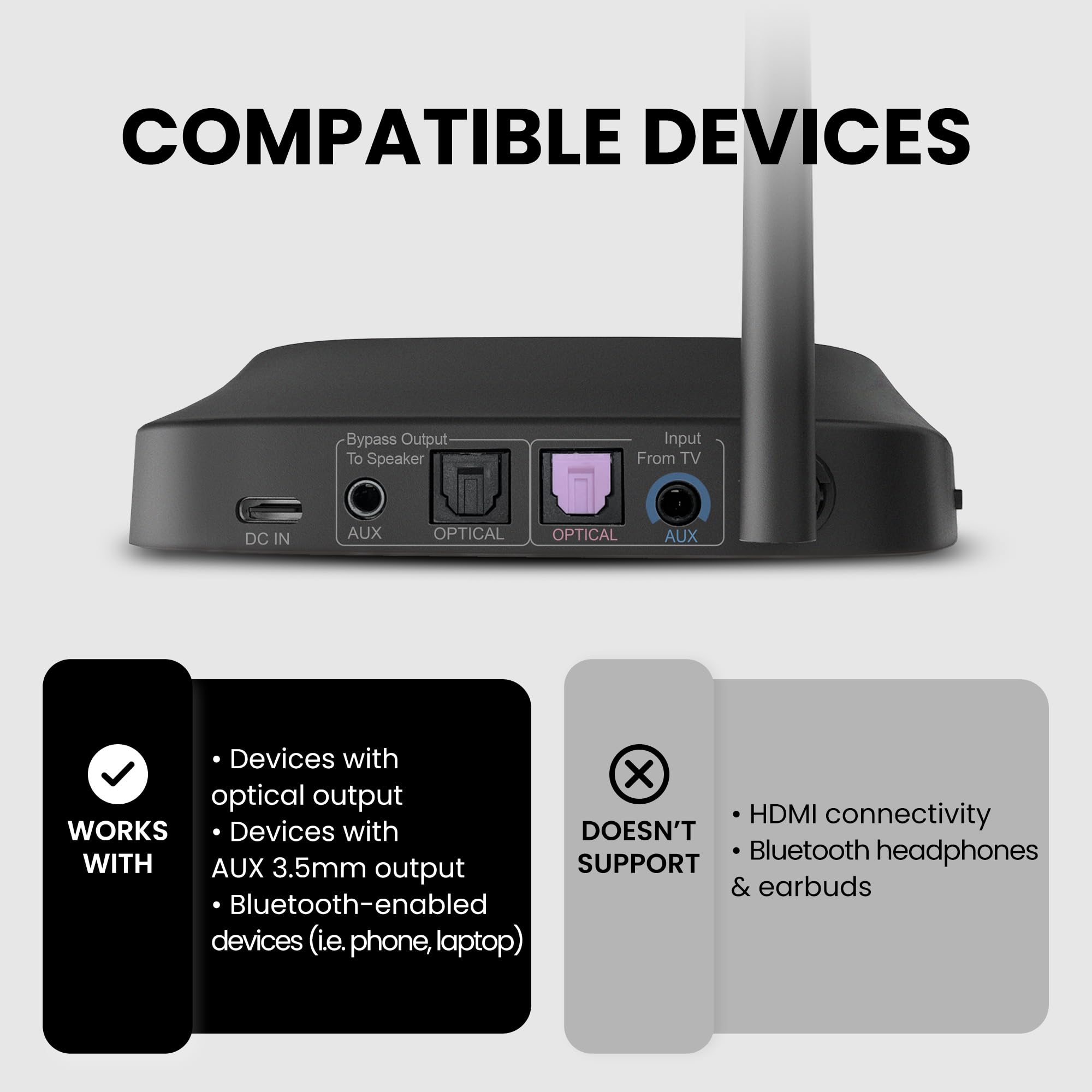 Avantree Quartet 2 - Wireless Bluetooth Headphones & Transmitter Set for Group Listening - 4 Rechargeable Low Latency Headphones with HD Sound - Perfect for Parties, Silent Discos, Church, TV Watching, and Home Entertainment