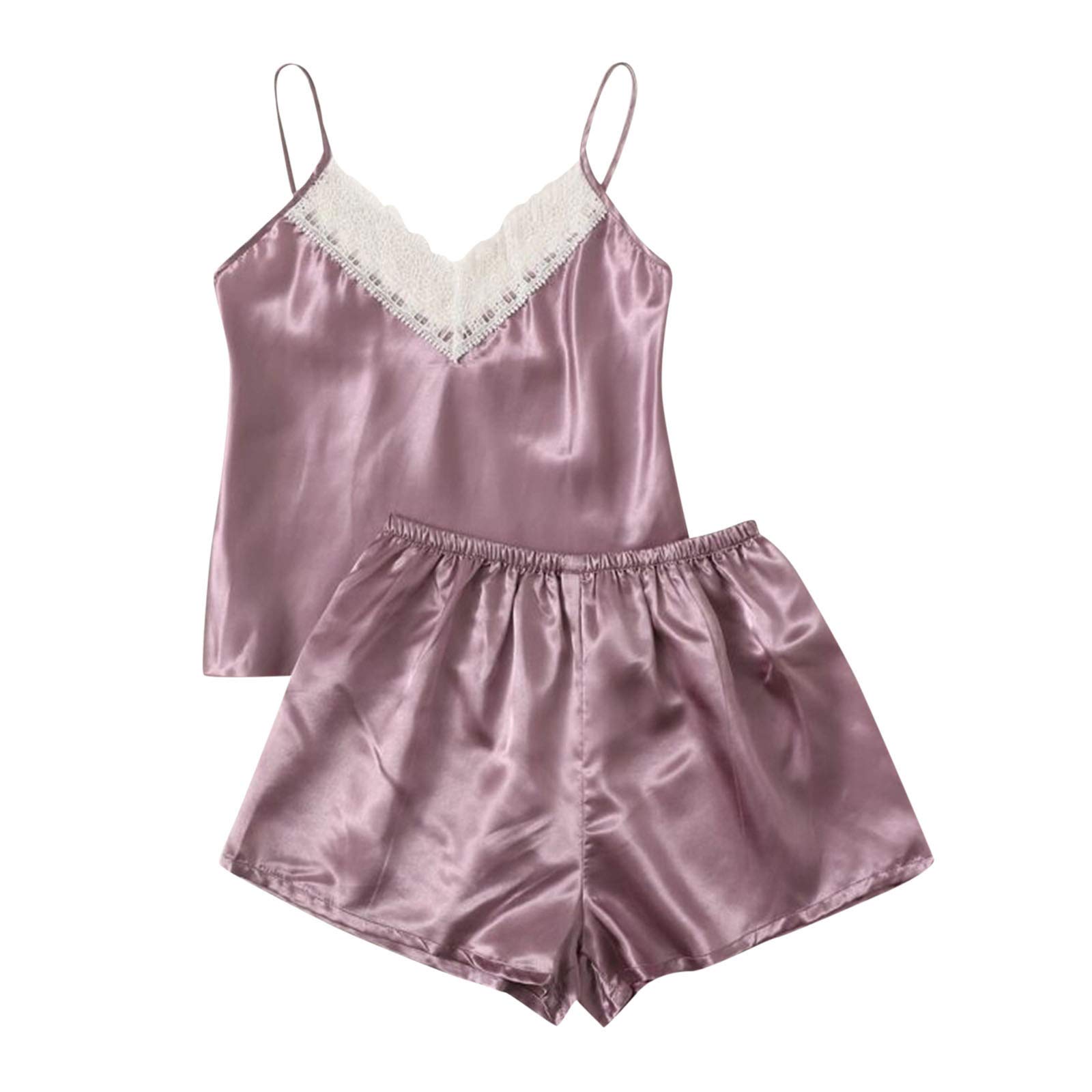 Women's Satin Lace Babydoll Nightgown - Sexy Sleeveless Chemise Sleepwear & Nightwear Slip Dress (Pink, Small) | Perfect for Valentine's Gift, Honeymoon, Anniversary & Romantic Nights