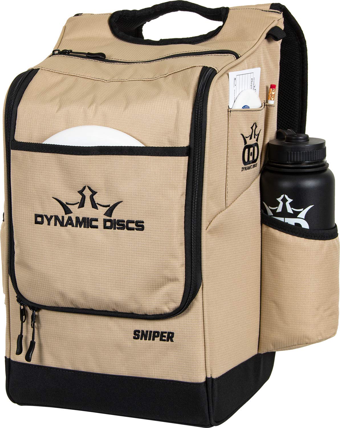 Dynamic Discs Sniper Disc Golf Backpack - 16 Disc Storage with Zippered Accessory Pocket & Dual Water Bottle Holders | Perfect for Tournament Play & Outdoor Disc Golf Adventures