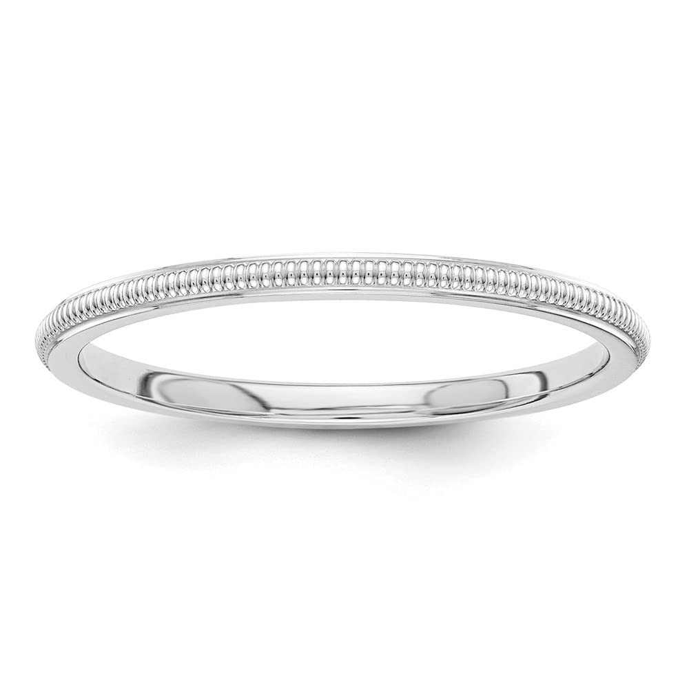 14K White Gold 1.5mm Diamond Wedding Band Ring for Women - Classic Thin Bridal Ring for Engagement, Anniversary & Everyday Wear