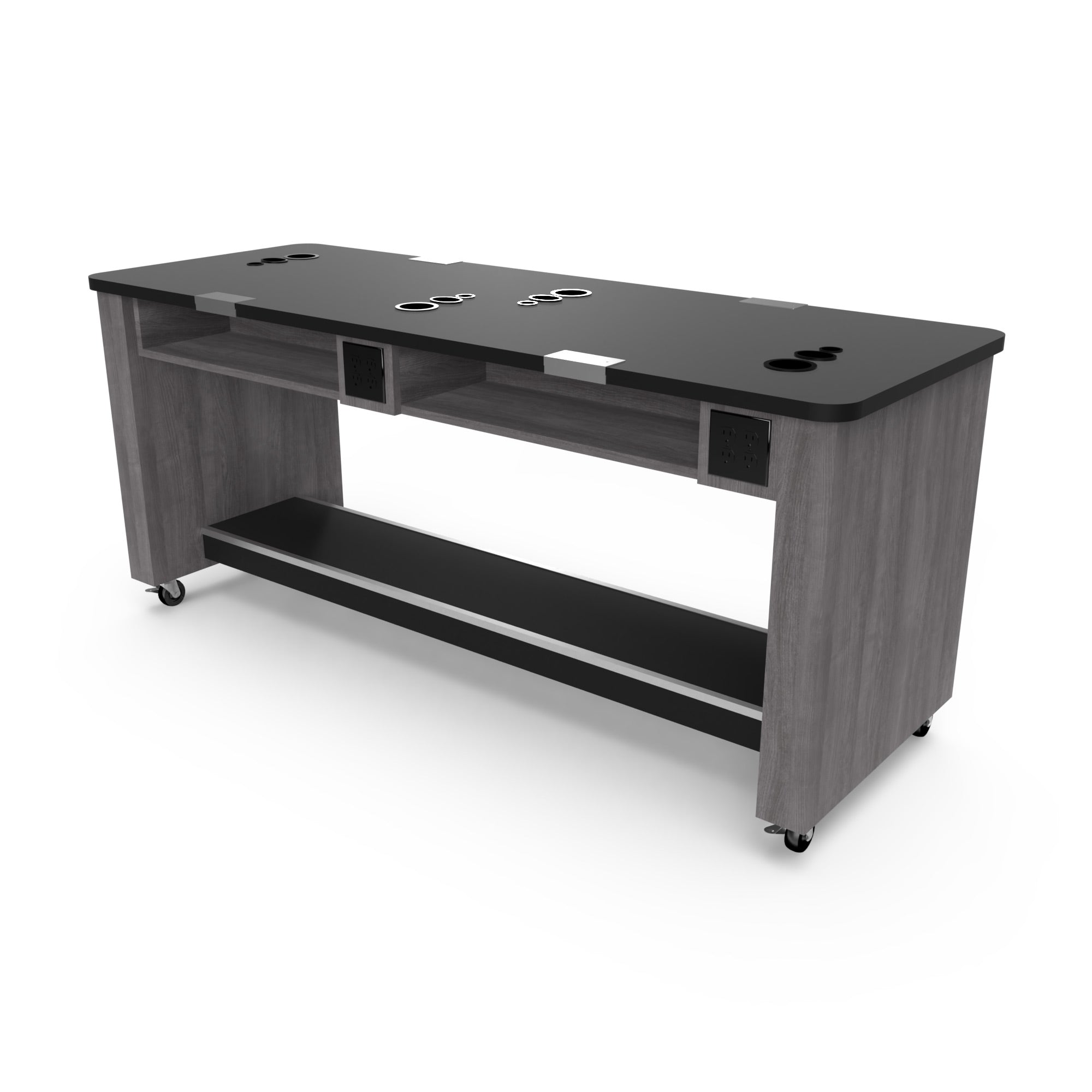Double-Sided Portable Combo Desk & Mannequin Workstation for 4 Students - Perfect for Classroom, Studio & Collaborative Learning Spaces