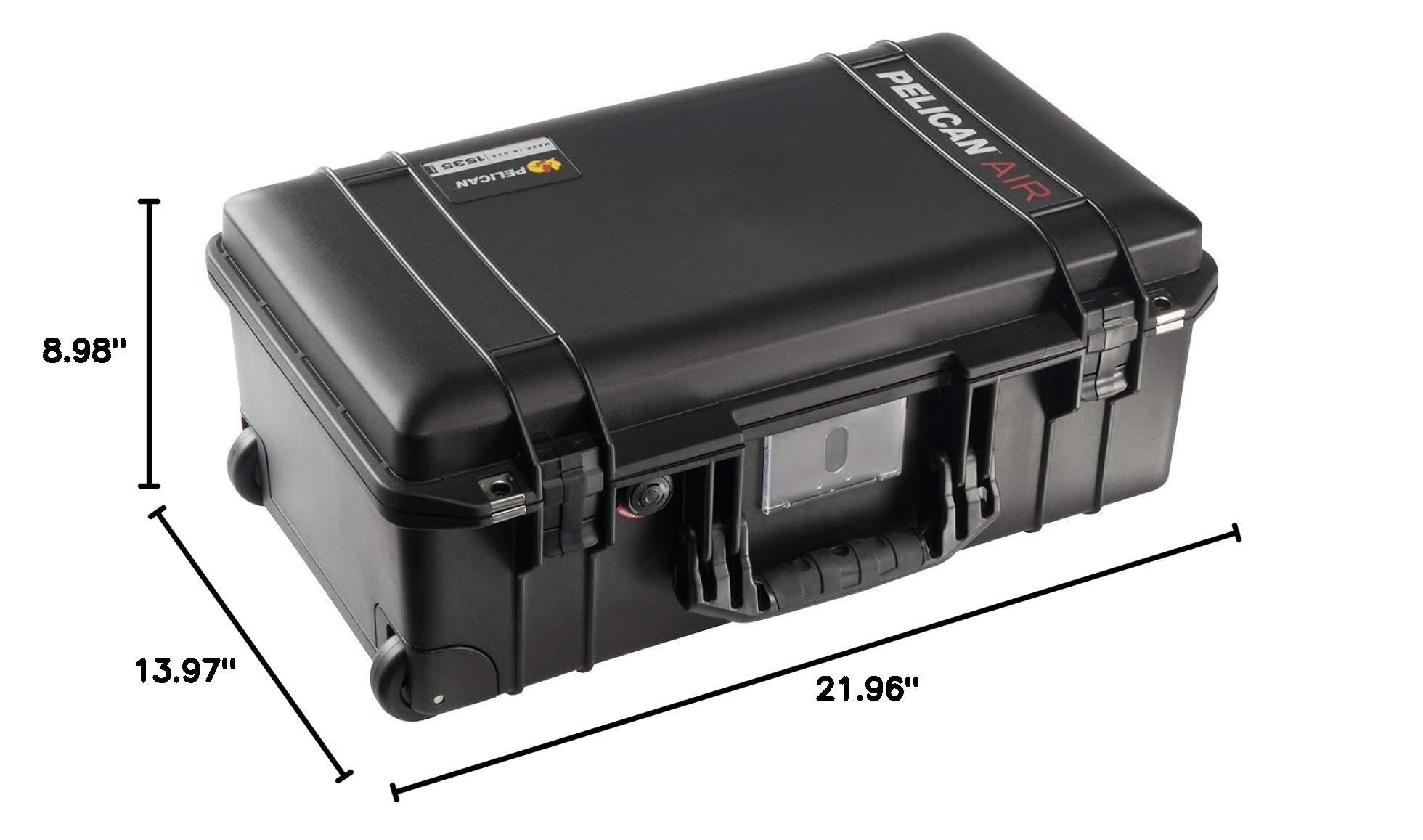 Pelican Air 1535 Waterproof Hard Case with Custom Foam Insert (Black) - Model 015350-0001-110 - Perfect for Camera Equipment, DJ Gear & Travel Protection