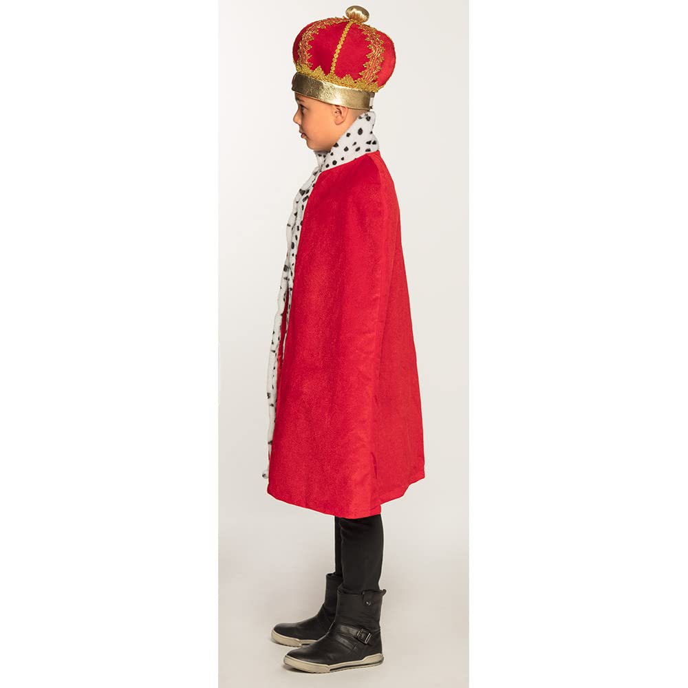 36100 - Boys Red Royal Cape Costume for Kids (80 cm) - Perfect for Halloween, Cosplay, and Dress-Up Parties