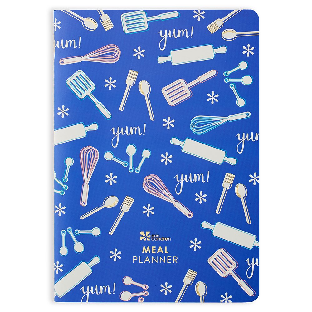 Erin Condren Designer Petite Planner - 28 Page Paperback Meal Planner & Food Journal with Weekly Layouts, Sticker Sheet & Budget Tracker | Perfect for Meal Prepping, Grocery Shopping & Healthy Eating Goals