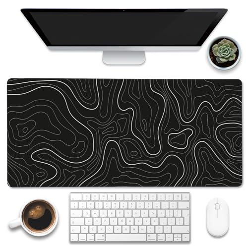 Black Topographic Contour Map