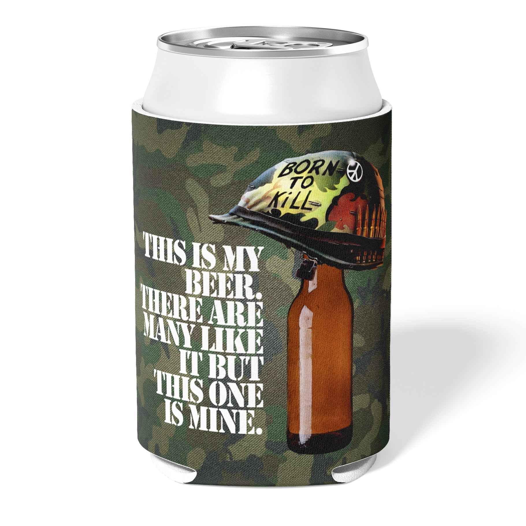 Premium Full Metal Jacket Can Cooler - Insulated Beer & Soda Can Holder for Camping, BBQ, Beach & Outdoor Parties - Keeps Drinks Cold for Hours (12oz & 16oz)