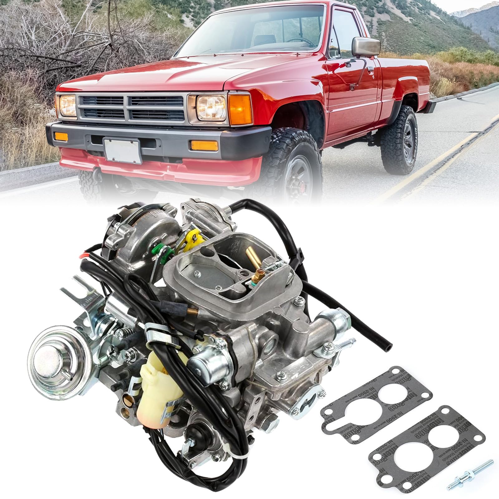 Partol 22R Carburetor Replacement for 1981-1987 Toyota Pickup 2.4L 2366cc - Compatible with TOY-505 TOY-507 Models - Automatic Choke Carburetor (35290/C4036) - Perfect for Engine Restoration & Classic Truck Maintenance