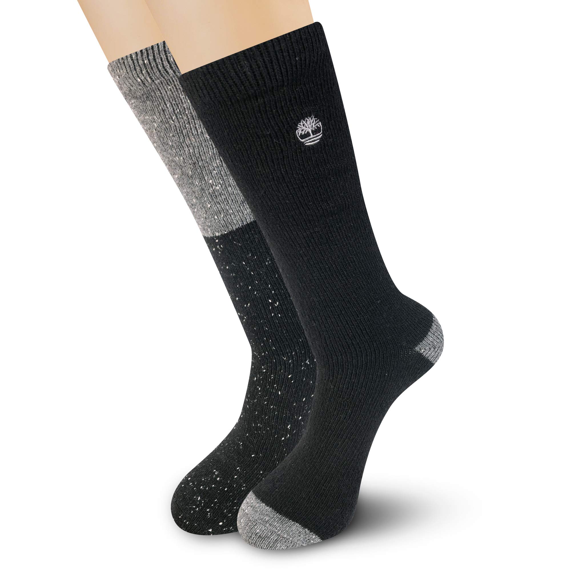 Timberland Men's 2-Pack Colorblock Boot Socks - Warm & Comfortable Hiking Socks for Outdoor Activities, Work & Winter Wear