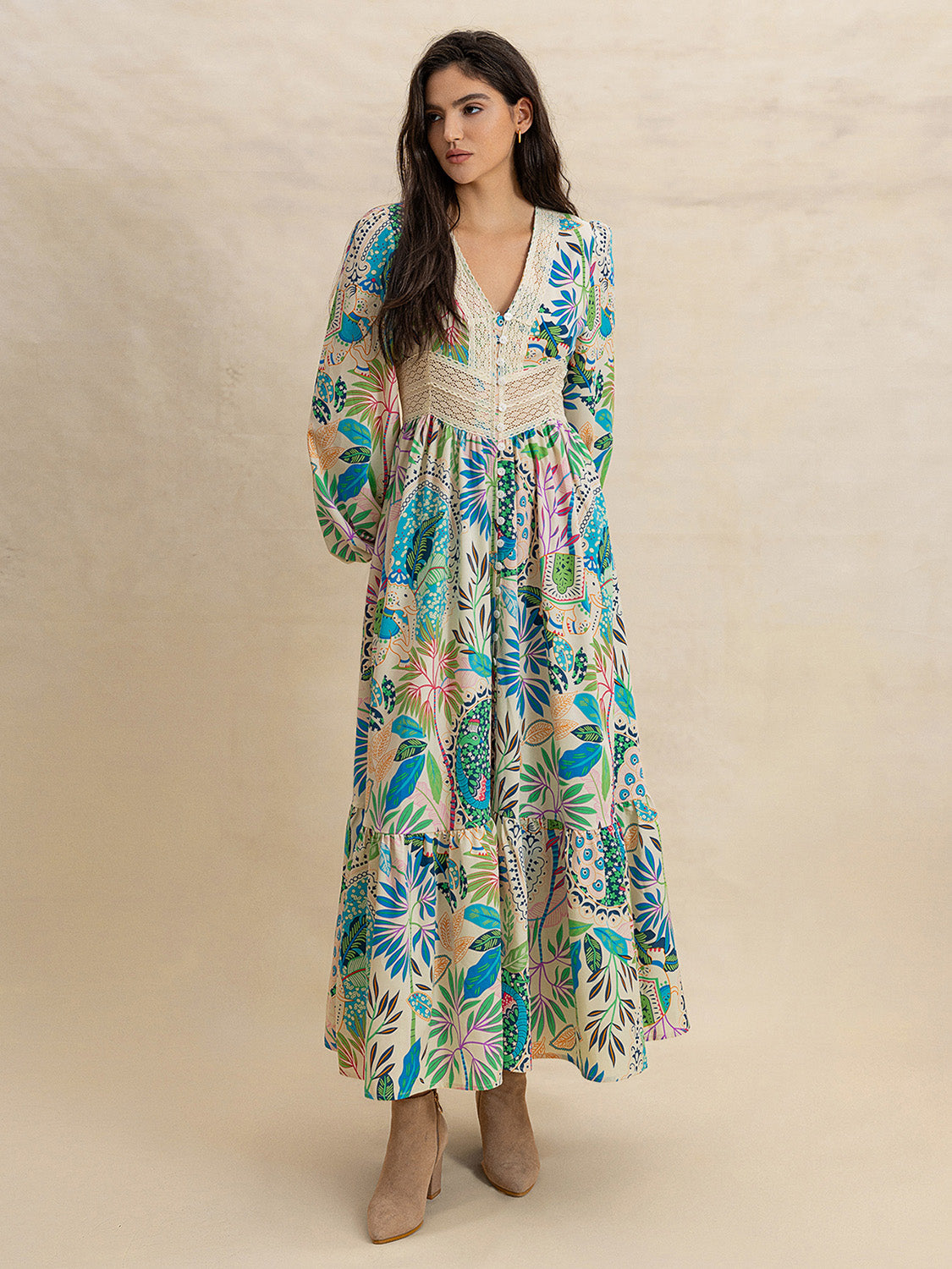 Elegant Slit Long Sleeve Midi Dress for Women - Flowy Party & Evening Gown - Perfect for Date Night, Cocktail Parties & Special Occasions