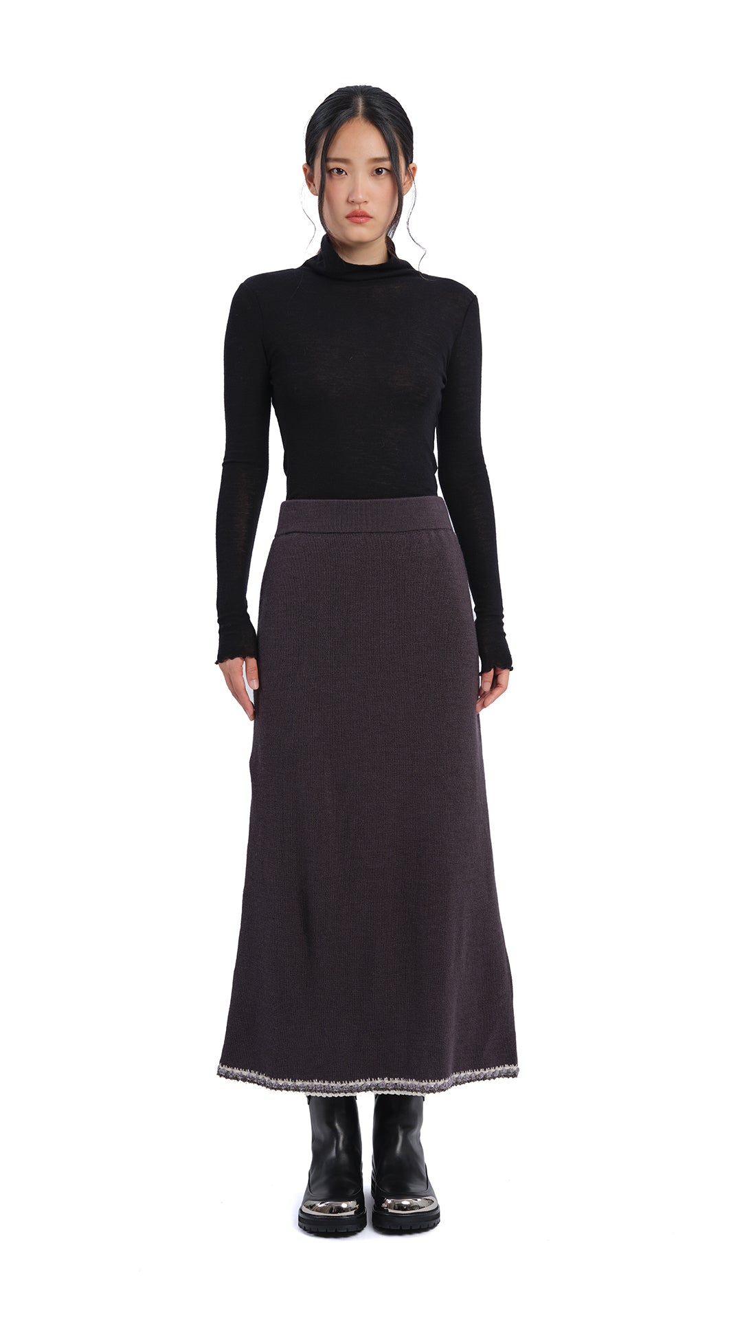 Women's Mock Neck Wool Tight Top - Soft & Warm Winter Layering Piece for Casual Outfits & Office Wear