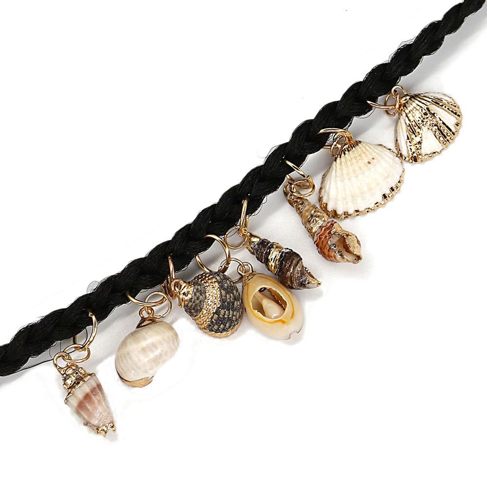 EXCEART 13pcs Dreadlock Accessories Set - Shell Headpiece, Hair Braid Rings, Ocean Conch Pendants & Enamel Charms for DIY Jewelry Making | Perfect for Boho Hairstyles, Festival Hair Decor & Beach Wedding Accessories
