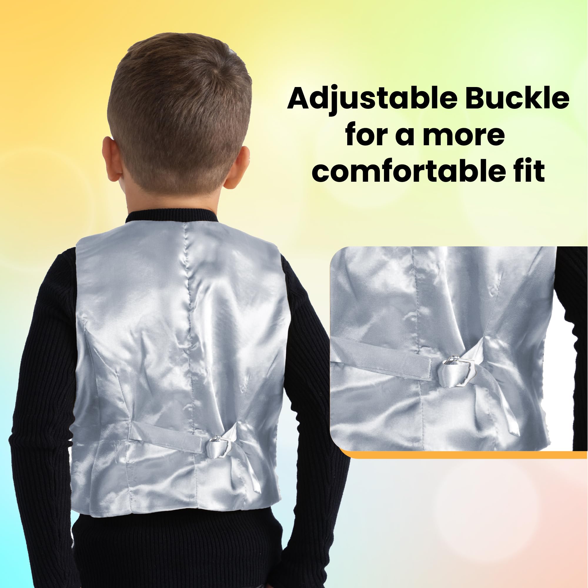 Dress Up America Sequin Vest for Kids - Silver Shiny Dance Vest for Boys & Girls - Party Costume for Performances, Dance Recitals, and Birthday Celebrations