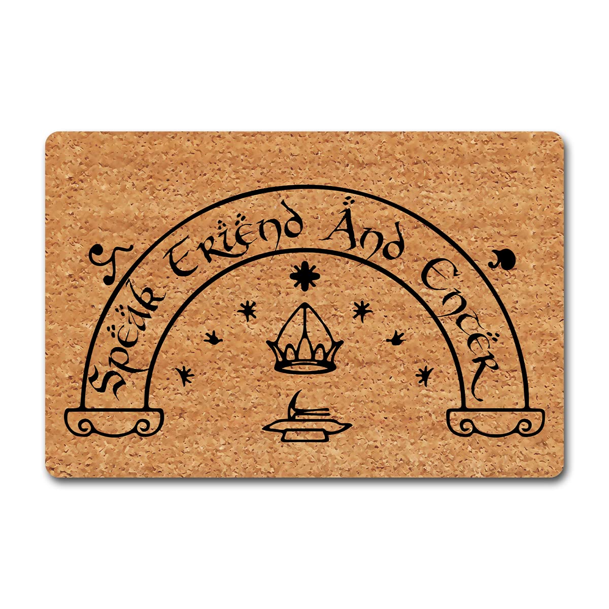 Funny Welcome Doormat - 'Speak Friend and Enter' Indoor Entrance Mat for House Decor, Personalized Kitchen Floor Mat - Perfect for Front Door, Home Entryway & Lord of the Rings Fans