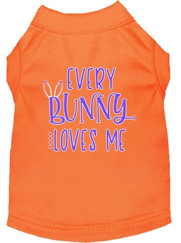 Every Bunny Loves Me Screen Print Dog T-Shirt - Cute Pet Apparel in Multiple Colors for Easter, Valentine's Day & Photo Shoots