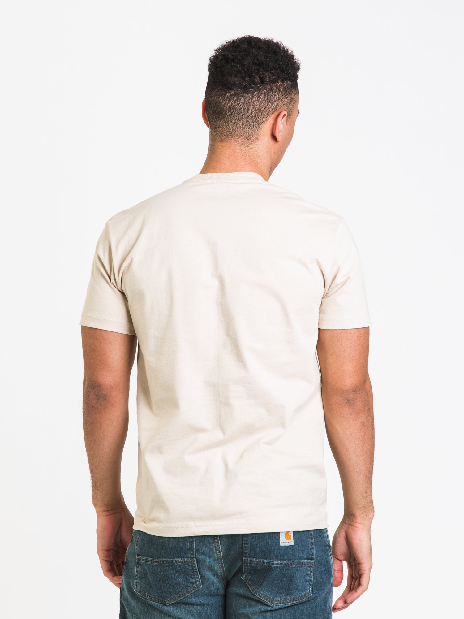 BRIXTON ALPHA THREAD T-SHIRT - Premium Cotton Crew Neck Tee for Men in Cream - Casual Wear & Street Style Outfits