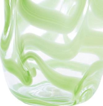 Aria Glasses - Green Swirl Wine Glasses Set of 6, Elegant Stemware for Dinner Parties, Weddings & Home Decor | Shatter-Resistant Glassware for Cocktails, Champagne & Beverages