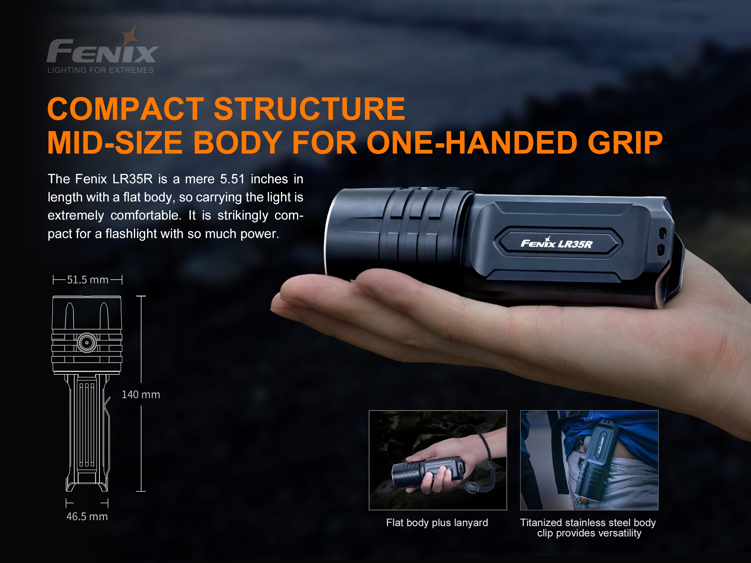 Fenix LR35R 10000 Lumens Rechargeable LED Flashlight - High Power Camping, Hiking, Emergency & Outdoor Adventure Light