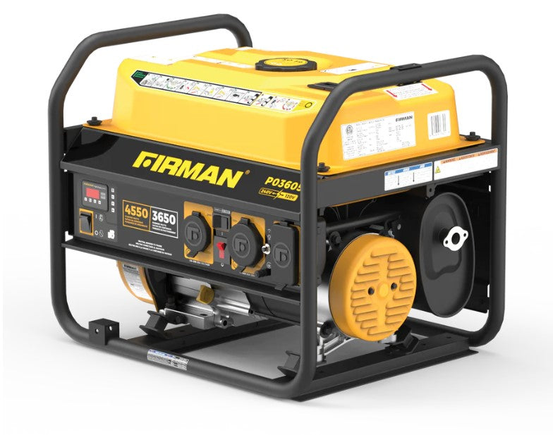 Firman P03605 3650/4550 Watt Portable Gas Generator with 30 Amp 120/240V Recoil Start - Ideal for Home Backup Power, Camping & Outdoor Activities