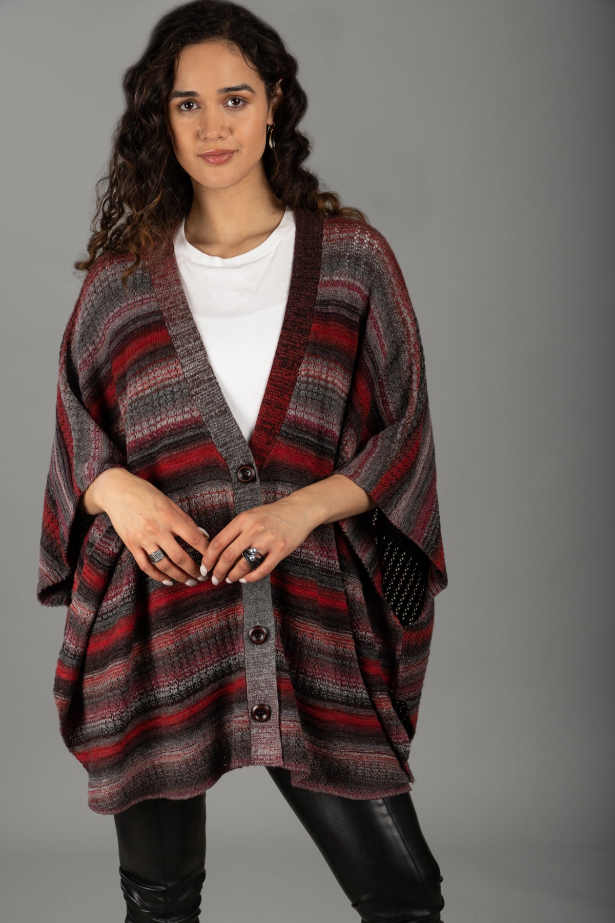Black Cherry Comfy Cardigan for Women - Soft & Cozy Knit Sweater - Perfect for Fall & Winter Layering - Office, Casual & Home Wear